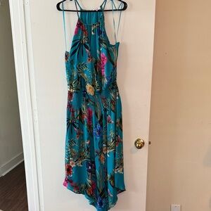 Parker Teal Silk Midi Dress